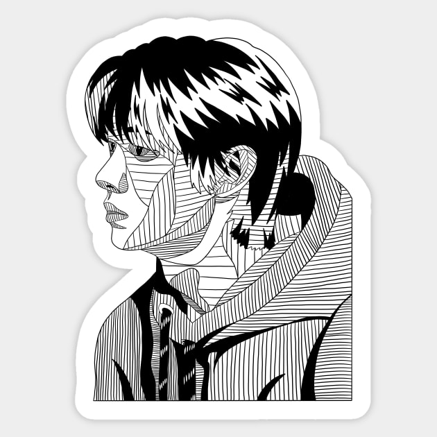 Sunghoon line-shaded Sticker by timmyshoe2’s